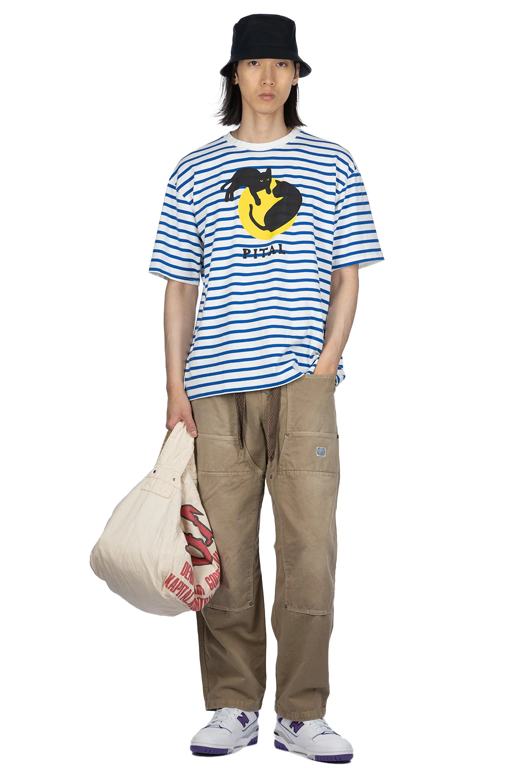 Border Jersey Crew T (CATPITAL) - Blue 7 Border Jersey Crew T (CATPITAL) - Blue - Image 7