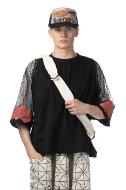 Burn-Out Jersey Raglan HUGE T (Virgin Mary) - Black