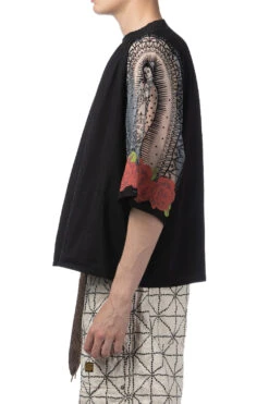 Burn-Out Jersey Raglan HUGE T (Virgin Mary) - Black -Menswear Rise Sales Store Kapital Burn Out Jersey Raglan HUGE T Virgin Mary Black EK 1254SCA BLK 03 m