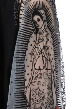 Burn-Out Jersey Raglan HUGE T (Virgin Mary) - Black -Menswear Rise Sales Store Kapital Burn Out Jersey Raglan HUGE T Virgin Mary Black EK 1254SCA BLK 05 m