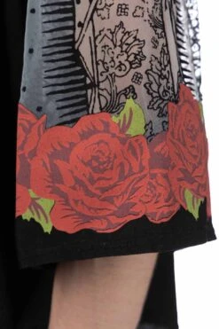 Burn-Out Jersey Raglan HUGE T (Virgin Mary) - Black -Menswear Rise Sales Store Kapital Burn Out Jersey Raglan HUGE T Virgin Mary Black EK 1254SCA BLK 06 m