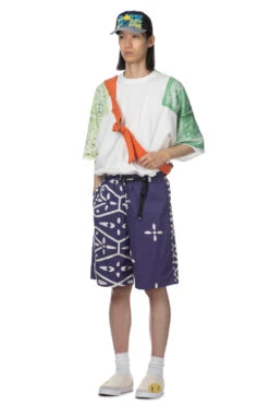 Combed Burberry Homongo Cross Easy Shorts - Navy -Menswear Rise Sales Store Kapital Combed Burberry Homongo Cross Easy Shorts Navy K2105SP153 NV 27 m