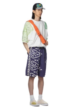 Combed Burberry Homongo Cross Easy Shorts - Navy -Menswear Rise Sales Store Kapital Combed Burberry Homongo Cross Easy Shorts Navy K2105SP153 NV 28 m