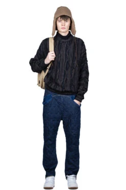 Denim X Waffle Quilting Sarouel NOUVELLE Pants