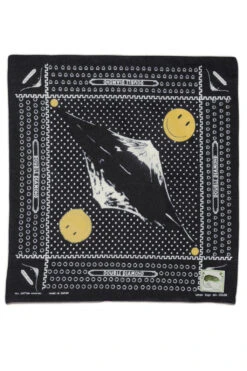 Fastcolor Selvedge Bandana -Mirror FUJI Smile - Black