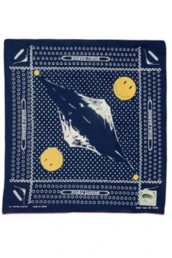 Fastcolor Selvedge Bandana -Mirror FUJI Smile - Navy
