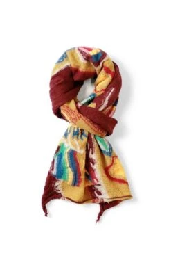 Fulling Wool HAPPY Scarf DRAGON DANCE - 3 Color Choices -Menswear Rise Sales Store Kapital Fulling Wool HAPPY Scarf DRAGON DANCE 3 Color Choices K2310XG531 08