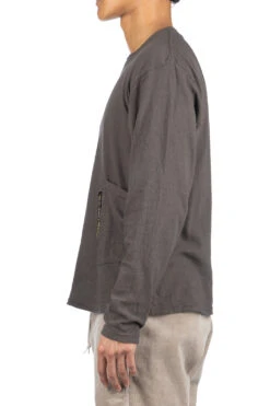 Gauze Jersey BISCUIT Pocket LS Tee - Ink Black -Menswear Rise Sales Store Kapital Gauze Jersey BISCUIT Pocket LS Tee Ink Black K2309LC048 03 m