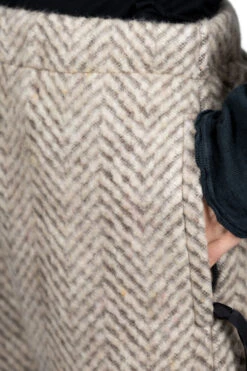 Herringbone Heavy Fleece Easy Pants - Beige X Khaki -Menswear Rise Sales Store Kapital Herringbone Heavy Fleece Easy Pants Beige x Khaki K2110LP1188 13 m