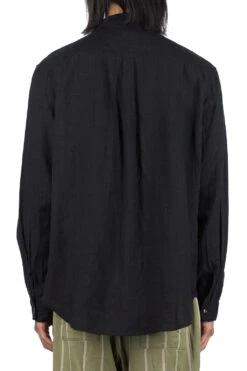 Linen CLIP Shirt - Black -Menswear Rise Sales Store Kapital Linen CLIP Shirt Black K2303LS055 BLK noe 04 m
