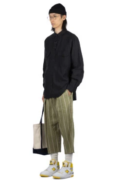 Linen CLIP Shirt - Black -Menswear Rise Sales Store Kapital Linen CLIP Shirt Black K2303LS055 BLK noe 06 m