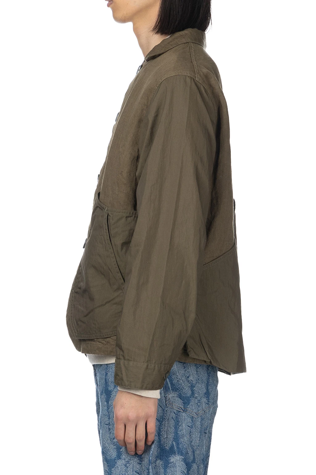 Linen Chino Cloth X Gabardine RINGOMAN Coverall - Khaki 3 Linen Chino Cloth X Gabardine RINGOMAN Coverall - Khaki - Image 3