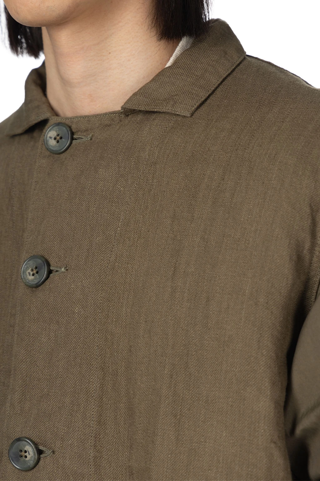 Linen Chino Cloth X Gabardine RINGOMAN Coverall - Khaki 5 Linen Chino Cloth X Gabardine RINGOMAN Coverall - Khaki - Image 5