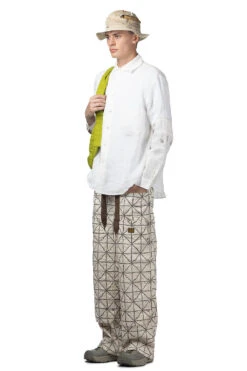 Linen Drawn Work Hippie Sleeve Shirt -Menswear Rise Sales Store Kapital Linen Drawn Work Hippie Sleeve Shirt EK 1409LS WH noe 07a m