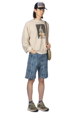 Linen Gauze SWT Knit Crew SWT (CHIROSAKU) - Natural -Menswear Rise Sales Store Kapital Linen Gauze SWT Knit Crew SWT CHIROSAKU Natural K2403LC105 NAT ac 18 m