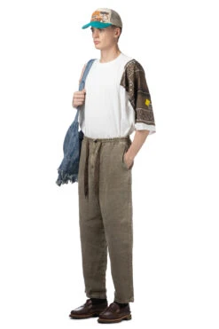 Linen Heavy Canvas EASY Pants - Grey 14 Linen Heavy Canvas EASY Pants - Grey -Menswear Rise Sales Store Kapital Linen Heavy Canvas EASY Pants Grey K2304LP118 ac 08 m