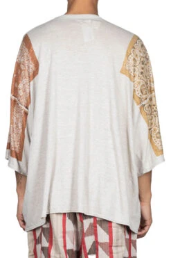 Linen Jersey Bandana HUGE-T (Botanical) - L. Brown -Menswear Rise Sales Store Kapital Linen Jersey Bandana HUGE T Botanical L Brown K2205SC125 LBR 36 m