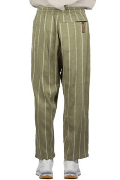 Linen PHILLIES Stripe EASY Pants - Khaki -Menswear Rise Sales Store Kapital Linen PHILLIES Stripe EASY Pants Khaki K2303LP020 KHA 04 m