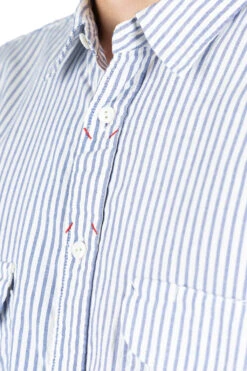 OX Stripe Clip Shirt - Blue -Menswear Rise Sales Store Kapital OX Stripe Clip Shirt Blue K2309LS038 05