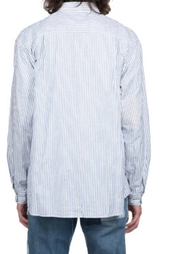 OX Stripe Drizzler Work Shirt - Blue -Menswear Rise Sales Store Kapital OX Stripe Drizzler Work Shirt Blue K2309LS070 BL 04