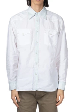 Menswear Rise Sales Store -Menswear Rise Sales Store Kapital OX x Denim HUSKY Western Shirt White K2403LS041 WH noe 12 m