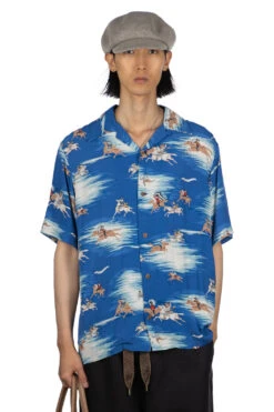 Rayon KAMIKAZE Aloha Shirt - Blue