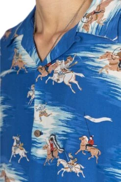 Rayon KAMIKAZE Aloha Shirt - Blue -Menswear Rise Sales Store Kapital Rayon KAMIKAZE Aloha Shirt Blue K2305SS196 05 m