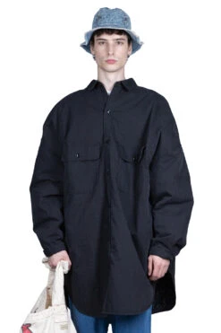 Rip Stop Sloppy Shirt Coat - Black