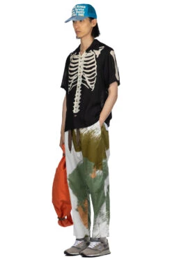 Silk Rayon BONE Aloha Shirt - Black -Menswear Rise Sales Store Kapital Silk Rayon BONE Aloha Shirt Black K2306SS216 EK 1635SS 06 m