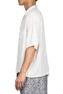 Soft Linen Open Collar BIG Shirt - Natural -Menswear Rise Sales Store Kapital Soft Linen Open Collar BIG Shirt Natural EK 1433SS NAT noe 22 m