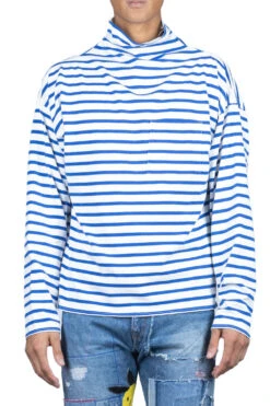 Menswear Rise Sales Store -Menswear Rise Sales Store Kapital Stripe Jersey GANDHI Long Sleeve T White x Blue EK 1259 WBL 02 m