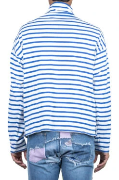 Stripe Jersey GANDHI Long Sleeve T - White X Blue -Menswear Rise Sales Store Kapital Stripe Jersey GANDHI Long Sleeve T White x Blue EK 1259 WBL 04 m
