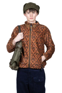 YOSEMITE Arabesque Fleece ZIP Blouson - Brown