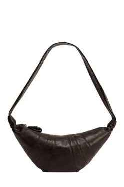 Lemaire MEDIUM CROISSANT BAG - Soft Nappa Leather - Dark Chocolate