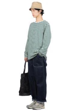 COOLMAX Stripe Jersey LS Tee - Green X Natural -Menswear Rise Sales Store Nanamica COOLMAX Stripe Jersey LS Tee Green x Natural SUHS423U GN 07 m