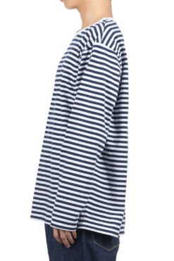 COOLMAX Stripe Jersey LS Tee - Navy X White -Menswear Rise Sales Store Nanamica COOLMAX Stripe Jersey LS Tee Navy x White SUHS423U NW 03 m