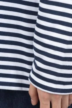COOLMAX Stripe Jersey LS Tee - Navy X White -Menswear Rise Sales Store Nanamica COOLMAX Stripe Jersey LS Tee Navy x White SUHS423U NW 06 m