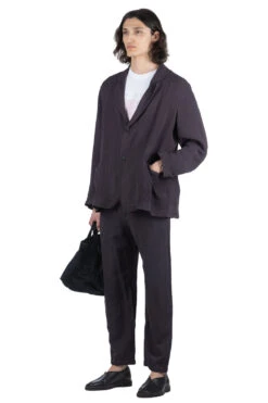 Rayon Paper Jacket - Black Navy -Menswear Rise Sales Store SOE Ready to Wear Rayon Paper Jacket Black Navy 1241 40 001 BN 08a