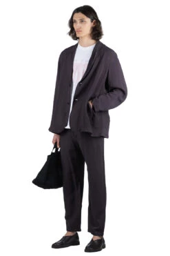 Rayon Paper Jacket - Black Navy -Menswear Rise Sales Store SOE Ready to Wear Rayon Paper Jacket Black Navy 1241 40 001 BN 09