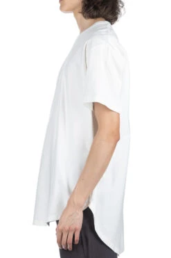 Round Hem Tall Tee - White -Menswear Rise Sales Store SOE Ready to Wear Round Hem Tall Tee White 1874 11 018 WH 03