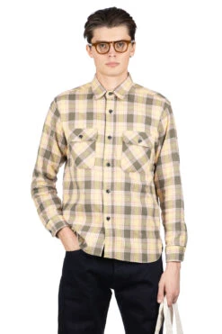 Fiction Romance Twill Check LS Work Shirt - Green