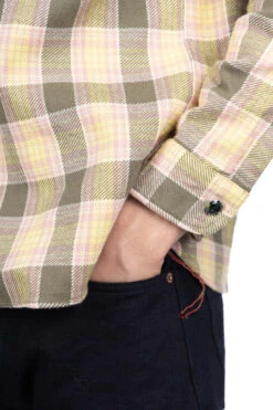 Fiction Romance Twill Check LS Work Shirt - Green -Menswear Rise Sales Store Sugar Cane Fiction Romance Twill Check LS Work Shirt Green SC29158 145 05