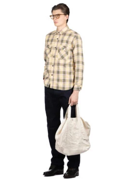 Fiction Romance Twill Check LS Work Shirt - Green -Menswear Rise Sales Store Sugar Cane Fiction Romance Twill Check LS Work Shirt Green SC29158 145 08