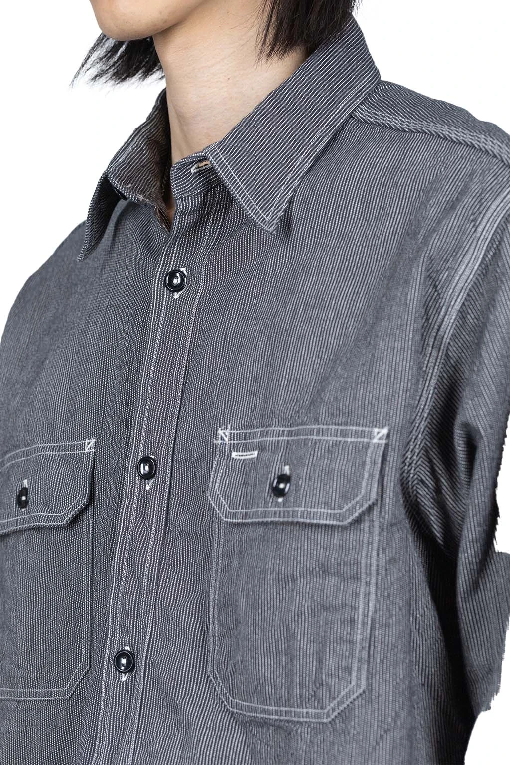 Jean Cord Work Shirt - Black 5 Jean Cord Work Shirt - Black - Image 5
