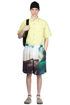 SILK ABOVE-THE KNEE SHORTS - Green