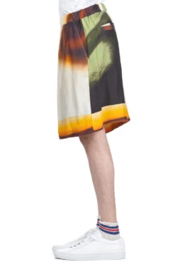 SILK ABOVE-THE KNEE SHORTS - Orange -Menswear Rise Sales Store TAAKK SILK ABOVE THE KNEE SHORTS Orange TA24SS PT036 OR 03 m