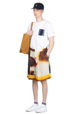 SILK ABOVE-THE KNEE SHORTS - Orange -Menswear Rise Sales Store TAAKK SILK ABOVE THE KNEE SHORTS Orange TA24SS PT036 OR 07 m