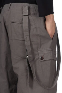 Zimbabwe Suspender Cargo Pants - Grey -Menswear Rise Sales Store Tigre Brocante Zimbabwe Suspender Cargo Pants Grey PT97F80212 06